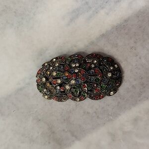 Art Deco MultiColor Rhinestone Brooch